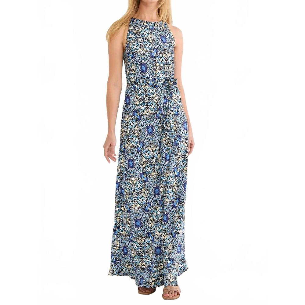 NEW NIC + ZOE filagree tile becca maxi dress in blue multi - Picture 1 of 5